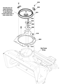 Chute Rotation Group - Manual Diagram and Parts List for 1696729-00 2017 Briggs and Stratton Snow Blower